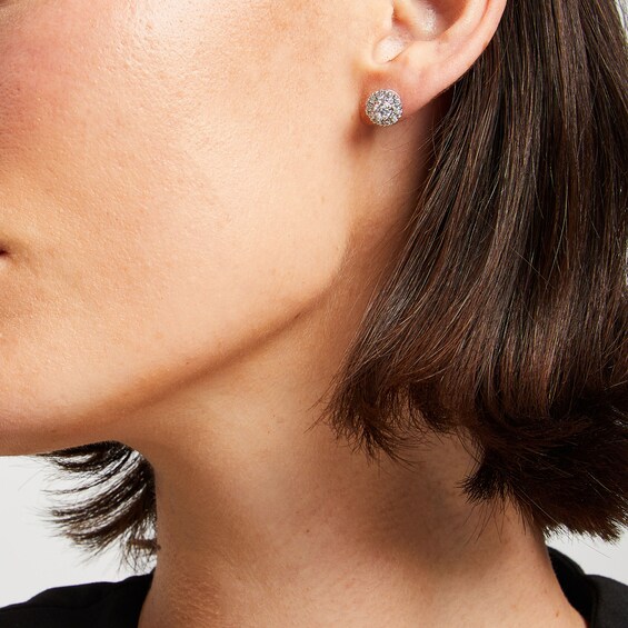1 CT. T.w. Diamond Frame Stud Earrings in 10K Gold (J/I2