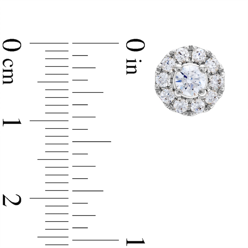 Main Image 3 of 1 CT. T.W. Diamond Frame Stud Earrings in 10K White Gold (J/I2)