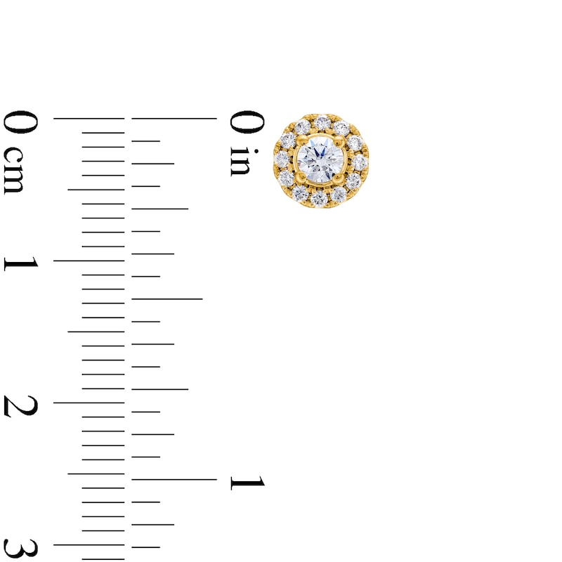 Main Image 3 of 1/2 CT. T.W. Diamond Frame Stud Earrings in 10K Gold (J/I2)