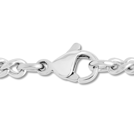 Men's 1/10 CT. T.w. Diamond Cross Pendant in Stainless Steel - 24"
