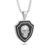 Thumbnail Image 2 of Men's 1/2 CT. T.W. Black Diamond Skull Shield Pendant in Stainless Steel and Black Ion-Plate - 24"