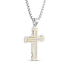 Thumbnail Image 1 of Men's 1/4 CT. T.W. Diamond Cross Pendant in Stainless Steel and Yellow Ion-Plate - 24"