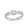 Thumbnail Image 1 of 1/2 CT. T.W. Multi-Diamond Sideways Oval Frame Ring in 10K White Gold