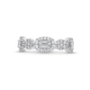 Thumbnail Image 4 of 1/2 CT. T.W. Multi-Diamond Sideways Oval Frame Ring in 10K White Gold