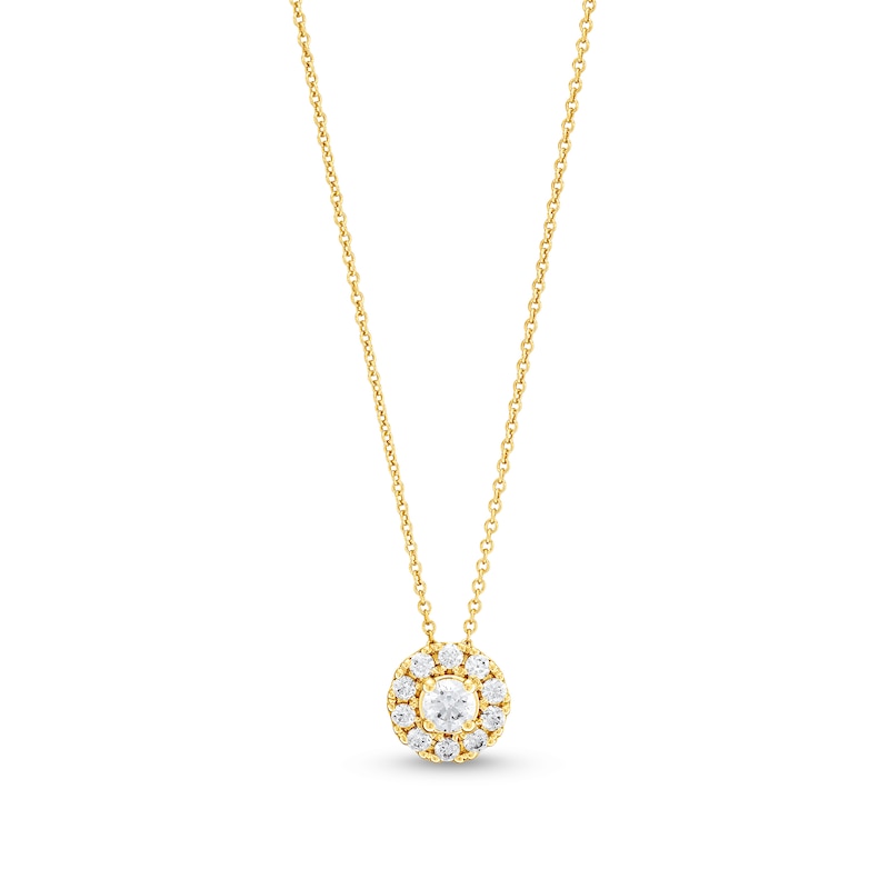 Main Image 1 of 1/2 CT. T.W. Diamond Frame Pendant in 10K Gold (J/I2) - 20"