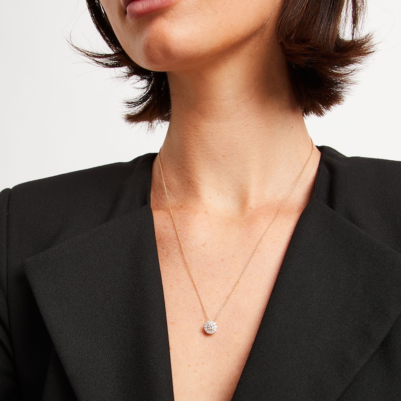 Main Image 2 of 1/2 CT. T.W. Diamond Frame Pendant in 10K Gold (J/I2) - 20"