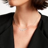 Thumbnail Image 1 of 1/3 CT. T.W. Pear Multi-Diamond Seven Stone Station Necklace in Sterling Silver