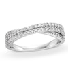 Thumbnail Image 1 of 1/3 CT. T.W. Diamond Split Shank Criss-Cross Ring in 10K White Gold