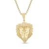 Thumbnail Image 1 of Men's 1/4 CT. T.W. Diamond Lion's Head Pendant in Stainless Steel with Yellow Ion Plate