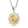 Thumbnail Image 2 of Men's 1/4 CT. T.W. Diamond Octagon Frame Dragon Medallion Pendant in Stainless Steel and Yellow Ion-Plate - 24"