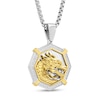 Thumbnail Image 1 of Men's 1/4 CT. T.W. Diamond Octagon Frame Dragon Medallion Pendant in Stainless Steel and Yellow Ion-Plate - 24"