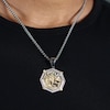 Thumbnail Image 3 of Men's 1/4 CT. T.W. Diamond Octagon Frame Dragon Medallion Pendant in Stainless Steel and Yellow Ion-Plate - 24"