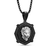 Thumbnail Image 2 of Men's 1/4 CT. T.W. Black Diamond Octagon Frame Lion Medallion Pendant in Stainless Steel and Black Ion-Plate - 24"