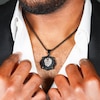 Thumbnail Image 4 of Men's 1/4 CT. T.W. Black Diamond Octagon Frame Lion Medallion Pendant in Stainless Steel and Black Ion-Plate - 24"
