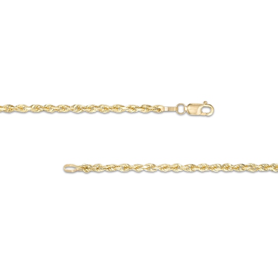 Diamond-Cut 2.4mm Rope Chain Necklace in Solid 10K Gold - 22"