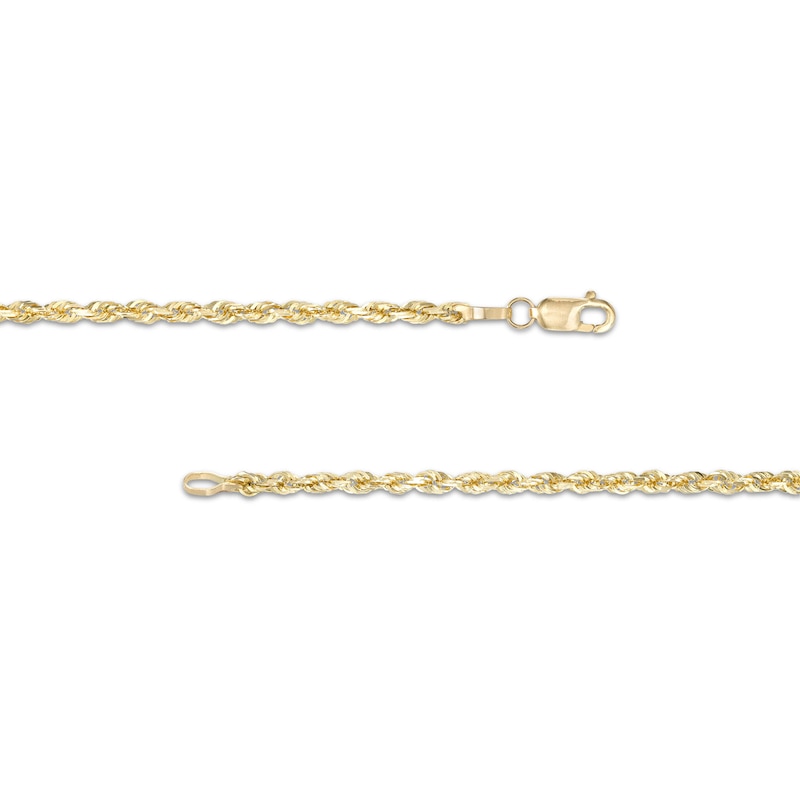 Main Image 2 of Diamond-Cut 2.4mm Rope Chain Necklace in Solid 10K Gold - 22"