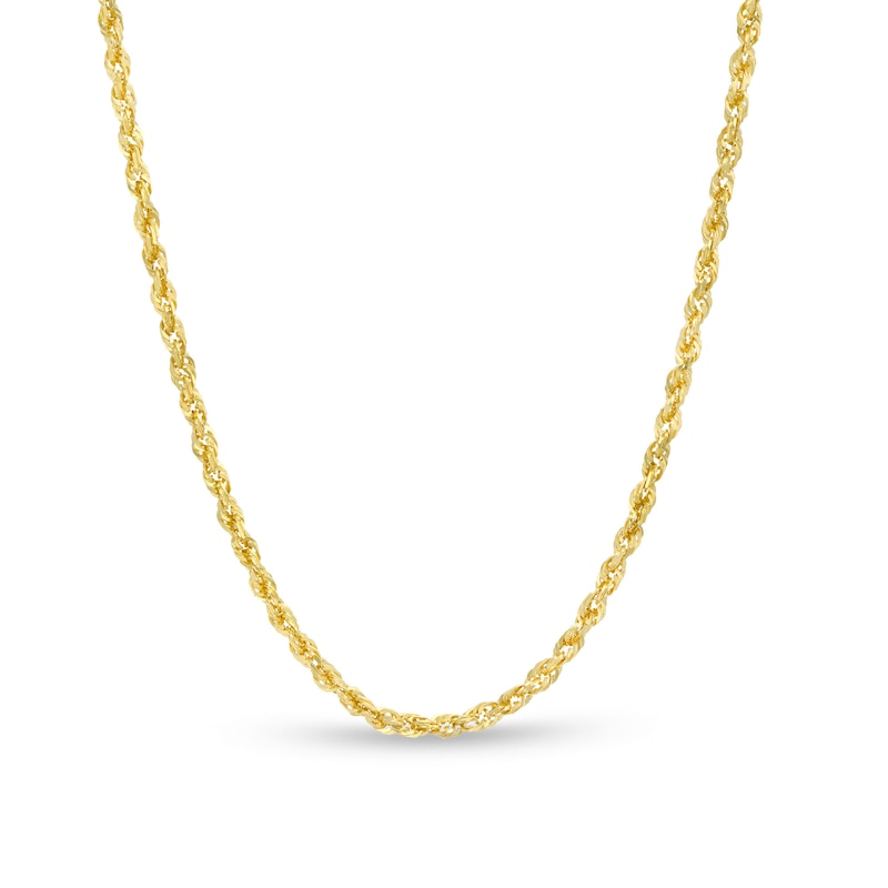 Main Image 1 of Diamond-Cut 2.4mm Rope Chain Necklace in Solid 10K Gold - 18&quot;