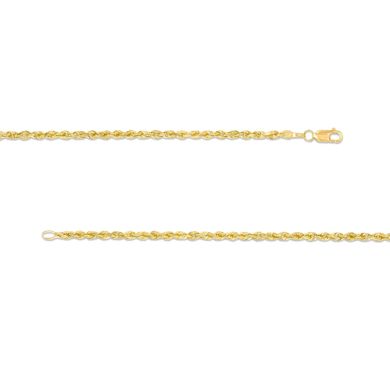 Main Image 3 of Diamond-Cut 2.4mm Rope Chain Necklace in Solid 10K Gold - 18&quot;