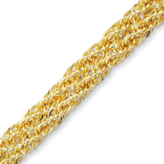 2.0mm Braided Rope Chain Bracelet in Hollow 10K Gold - 7.5"