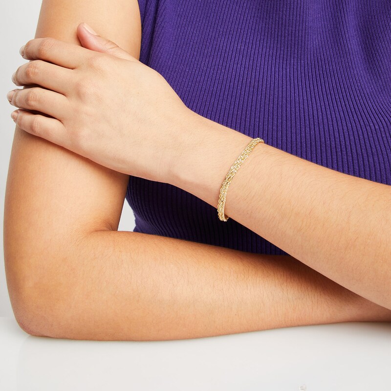 Main Image 2 of 2.0mm Braided Rope Chain Bracelet in Hollow 10K Gold - 7.5"