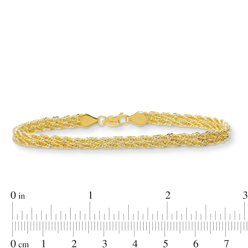 Main Image 4 of 2.0mm Braided Rope Chain Bracelet in Hollow 10K Gold - 7.5"