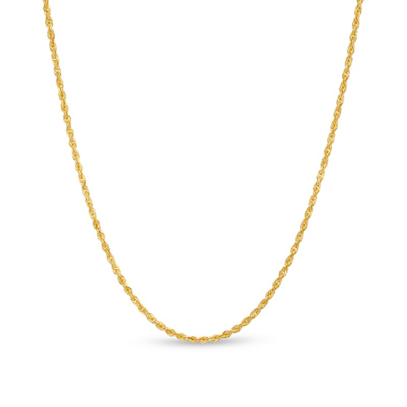Main Image 1 of Diamond-Cut 1.6mm Rope Chain Necklace in Solid 10K Gold - 20&quot;