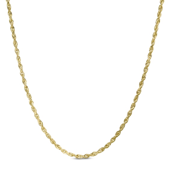 Diamond-Cut 1.6mm Rope Chain Necklace in Solid 10K Gold - 22"