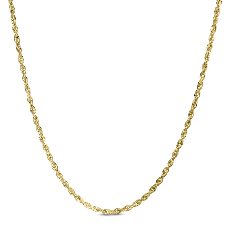 Main Image 1 of Diamond-Cut 1.6mm Rope Chain Necklace in Solid 10K Gold - 22"