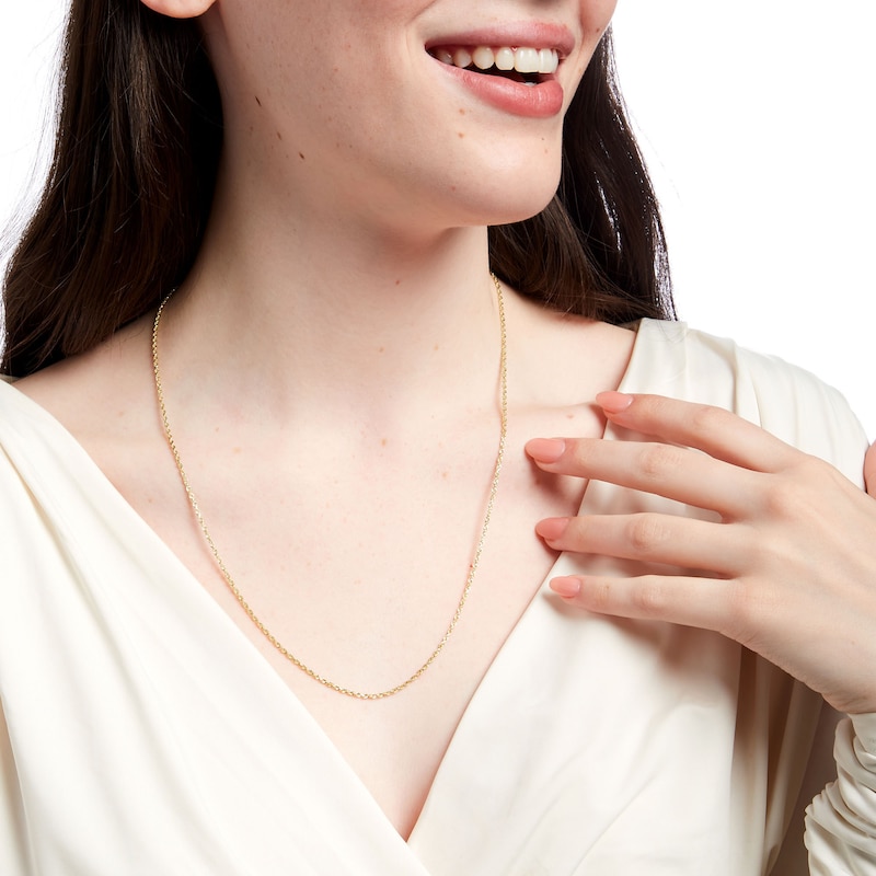 Main Image 2 of Diamond-Cut 1.6mm Rope Chain Necklace in Solid 10K Gold - 22"
