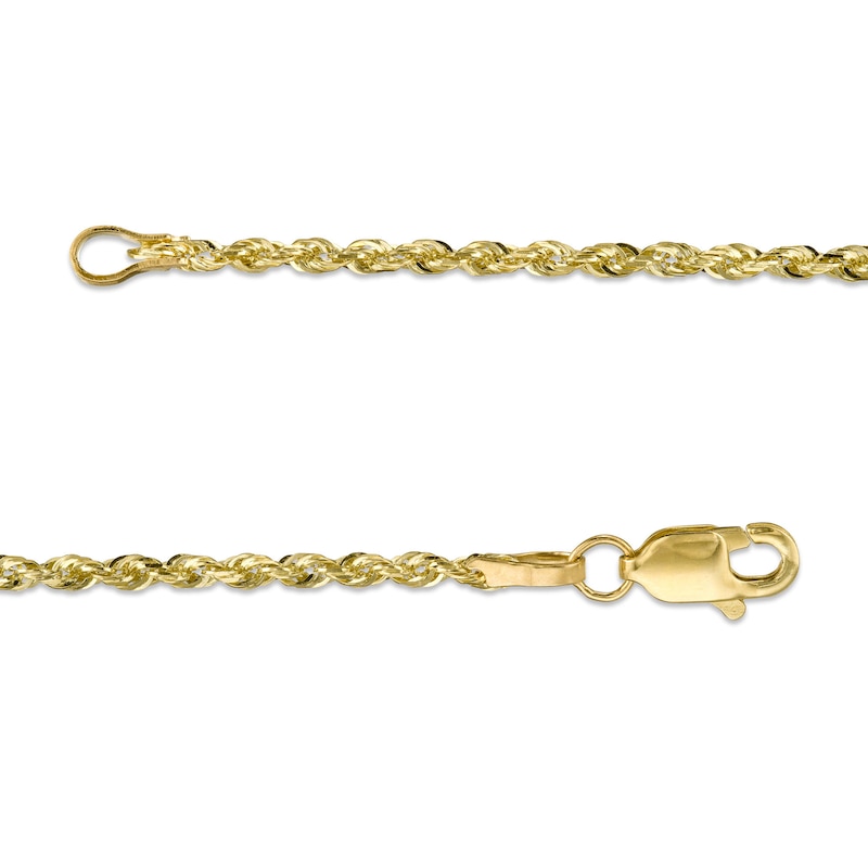 Main Image 4 of Diamond-Cut 1.6mm Rope Chain Necklace in Solid 10K Gold - 22"