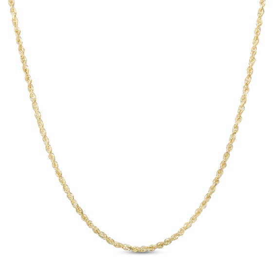 Diamond-Cut 2.4mm Rope Chain Necklace in Solid 10K Gold - 18"