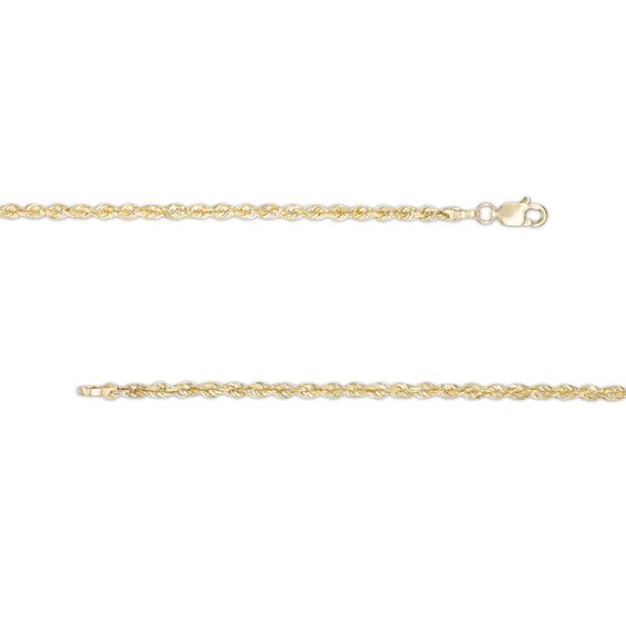 Diamond-Cut 2.4mm Rope Chain Necklace in Solid 10K Gold - 18"
