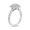 Thumbnail Image 3 of Vera Wang Love Collection 1-1/5 CT. T.W. Princess-Cut Diamond Cushion Frame Engagement Ring in 14K White Gold (I/SI2)