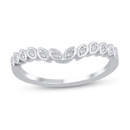 1/10 CT. T.W. Diamond Marquise Frame Contour Band in 10K White Gold