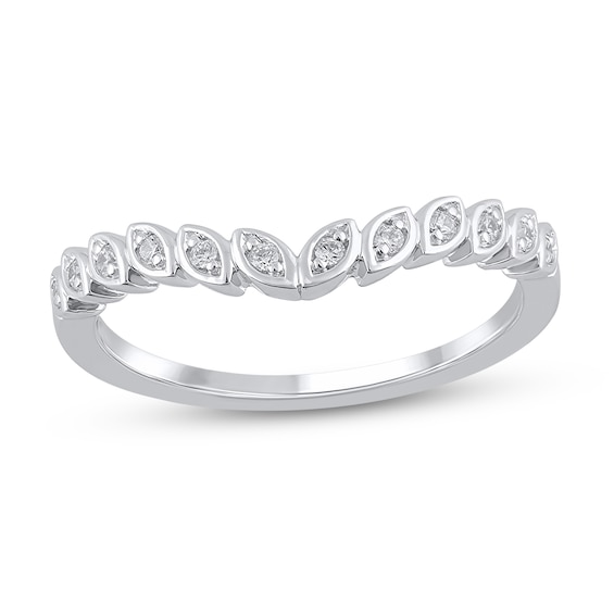 1/10 CT. T.w. Diamond Marquise Frame Contour Band in 10K White Gold