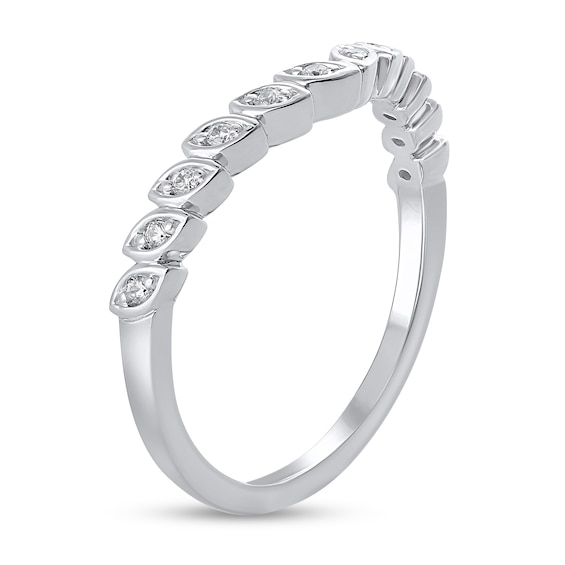 1/10 CT. T.w. Diamond Marquise Frame Contour Band in 10K White Gold