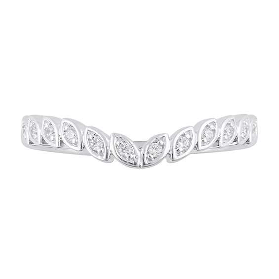 1/10 CT. T.w. Diamond Marquise Frame Contour Band in 10K White Gold
