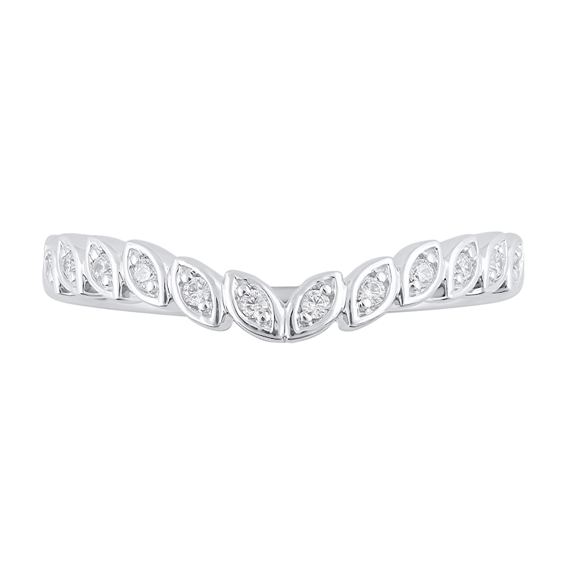Main Image 3 of 1/10 CT. T.W. Diamond Marquise Frame Contour Band in 10K White Gold