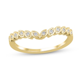 1/10 CT. T.W. Diamond Marquise Frame Contour Band in 10K Gold
