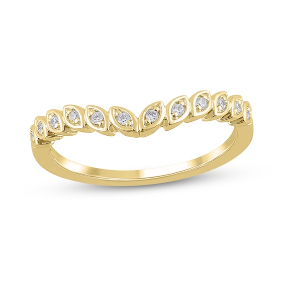 1/10 CT. T.w. Diamond Marquise Frame Contour Band in 10K Gold