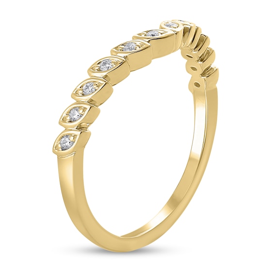 1/10 CT. T.w. Diamond Marquise Frame Contour Band in 10K Gold