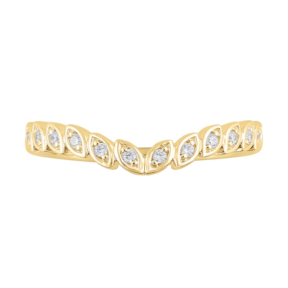 1/10 CT. T.w. Diamond Marquise Frame Contour Band in 10K Gold