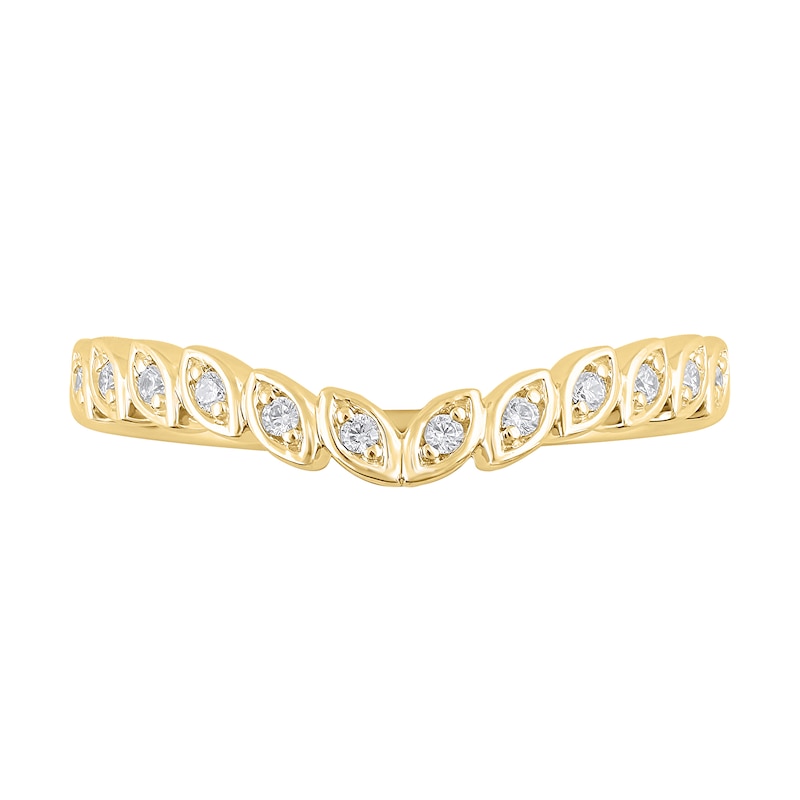 Main Image 3 of 1/10 CT. T.W. Diamond Marquise Frame Contour Band in 10K Gold