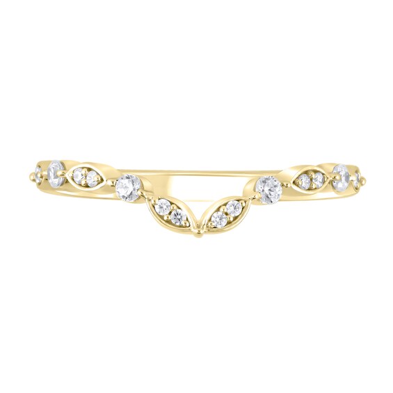 1/6 CT. T.w. Diamond Alternating Round and Marquise Frame Contour Band in 10K Gold