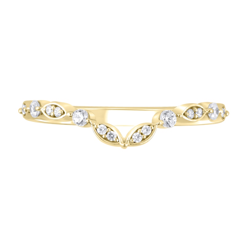 Main Image 3 of 1/6 CT. T.W. Diamond Alternating Round and Marquise Frame Contour Band in 10K Gold