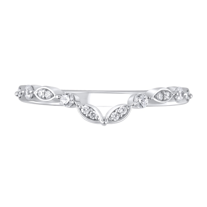 Main Image 3 of 1/6 CT. T.W. Diamond Alternating Round and Marquise Frame Contour Band in 10K White Gold