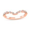 Thumbnail Image 1 of 1/6 CT. T.W. Diamond Alternating Round and Marquise Frame Contour Band in 10K Rose Gold