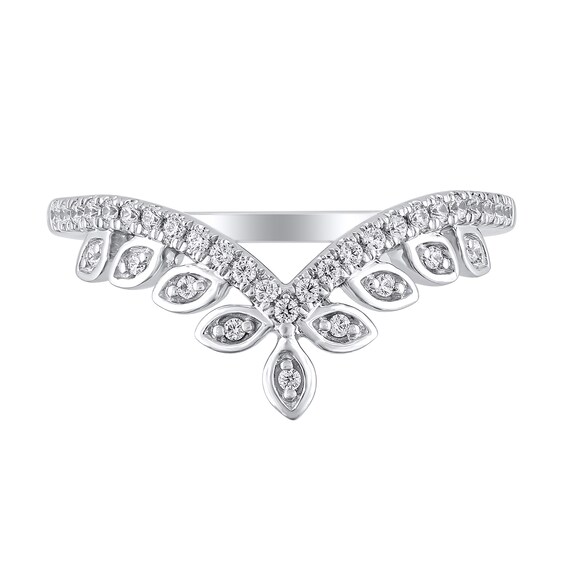 1/5 CT. T.w. Marquise-Frame Diamond Tiara Contour Band in 10K White Gold