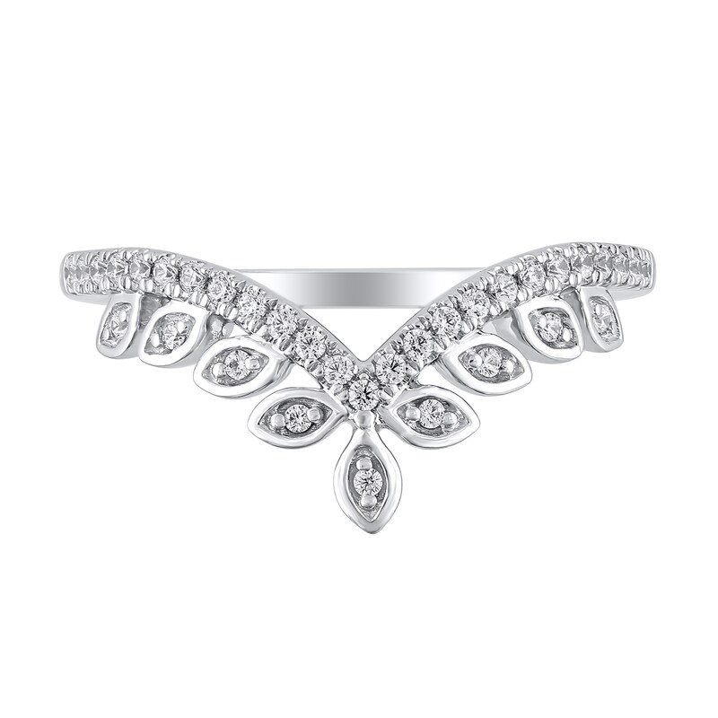Main Image 3 of 1/5 CT. T.W. Marquise-Frame Diamond Tiara Contour Band in 10K White Gold