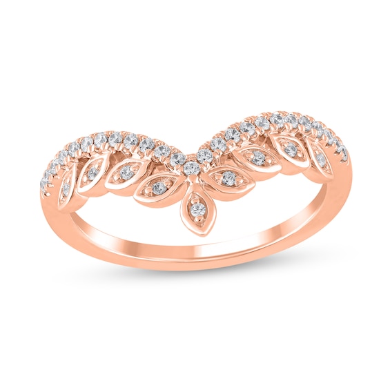 1/5 CT. T.w. Marquise-Frame Diamond Tiara Contour Band in 10K Rose Gold